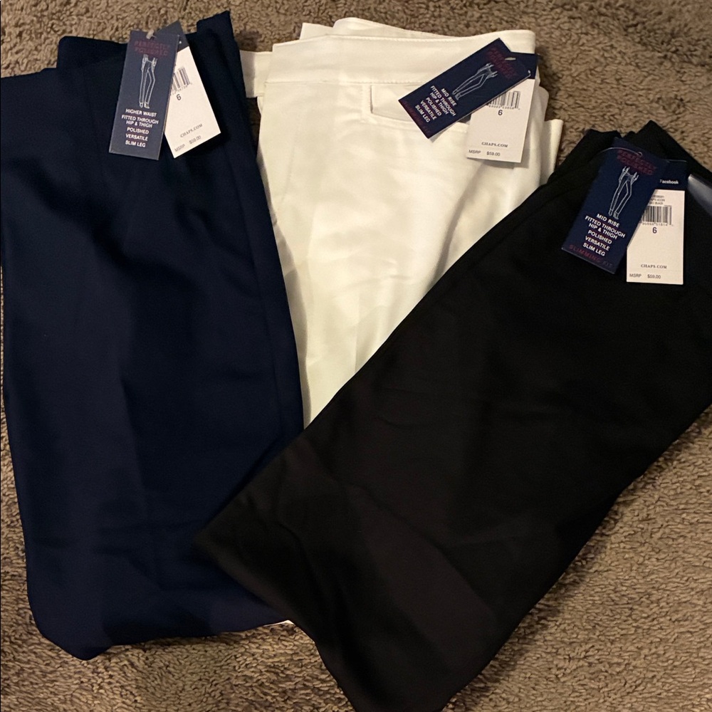 Chaps Ladies Dress Pants in Navy, White, and Black Great Lot Fabulous PriceNWT